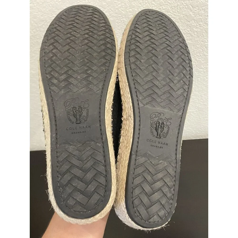 Womens Cole Haan Espadrille Black Shoes 6.5‎ B Boho Beach Cloudfeel Stitchlite